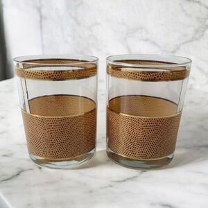 GEORGES BRIARD 1950s Snakeskin Whiskey Glasses Set of 2